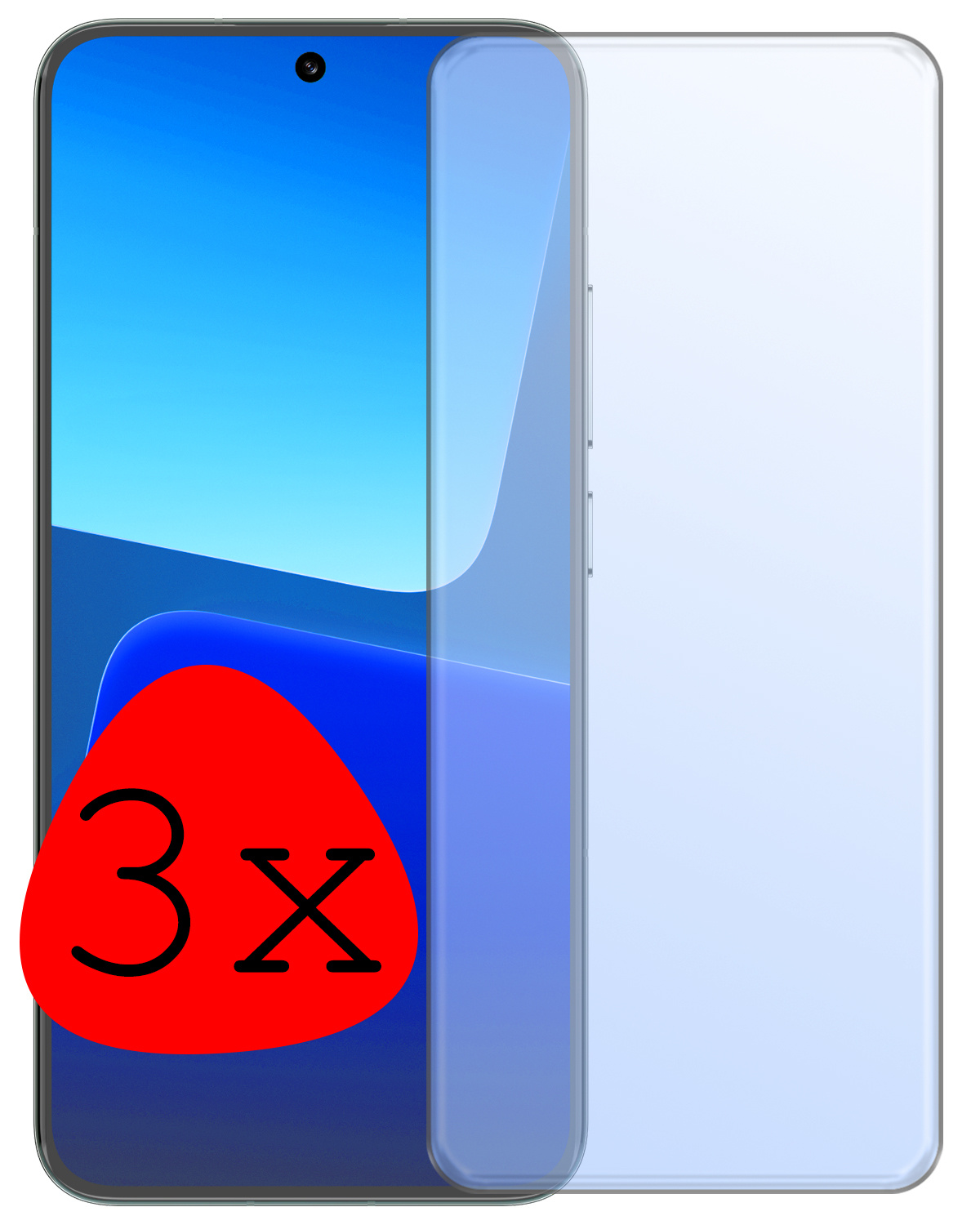 BASEY. Screenprotector Geschikt voor Xiaomi 13 Screenprotector Tempered Glass - Screenprotector Geschikt voor Xiaomi 13 Beschermglas Screen Protector Glas - 3 Stuks