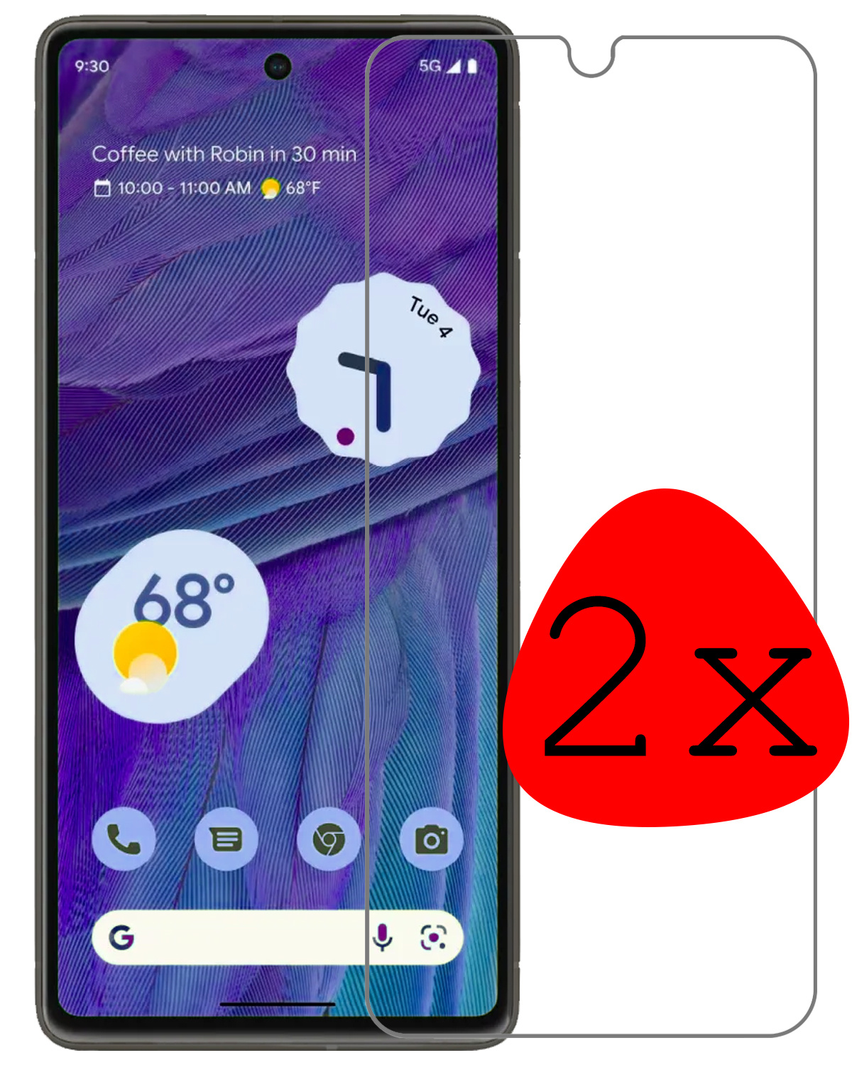 BASEY. Screenprotector Geschikt voor Google Pixel 7A Screenprotector Tempered Glass - Screenprotector Geschikt voor Google Pixel 7A Beschermglas Screen Protector Glas - 2 Stuks