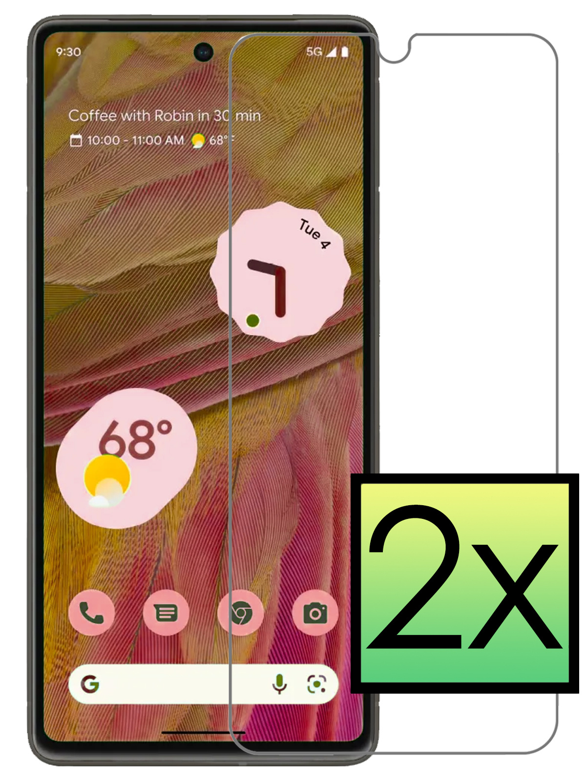NoXx Screenprotector Geschikt voor Google Pixel 7A Screenprotector Tempered Glass Gehard Glas Beschermglas - 2x