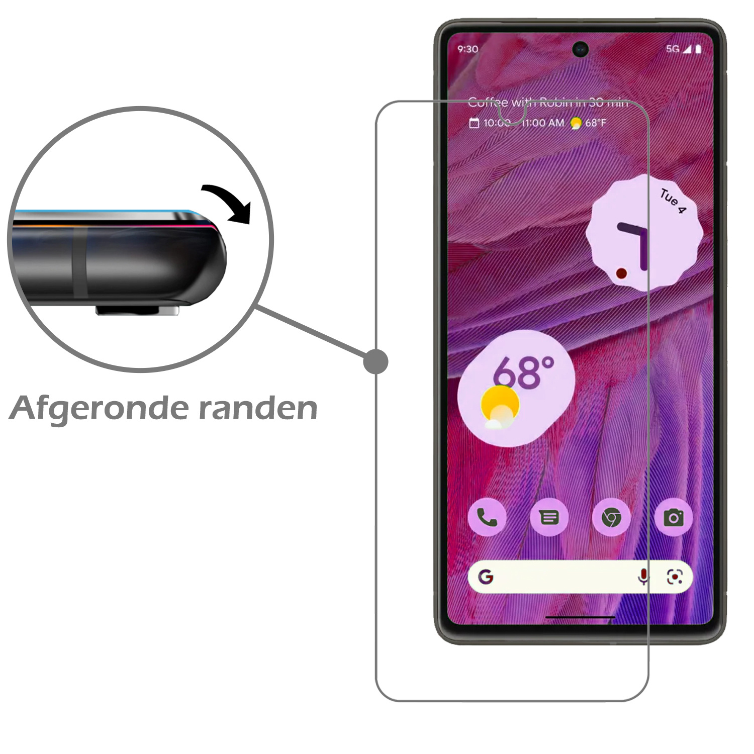 Nomfy Screenprotector Geschikt voor Google Pixel 7A Screenprotector Bescherm Glas Tempered Glass - Screenprotector Geschikt voor Google Pixel 7A Screen Protector - 3 PACK