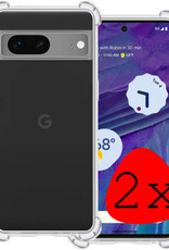 BASEY. Hoes Geschikt voor Google Pixel 7A Hoesje Shock Proof Case Hoes Siliconen - Hoesje Geschikt voor Google Pixel 7A Hoes Cover Shockproof - Transparant - 2 Stuks