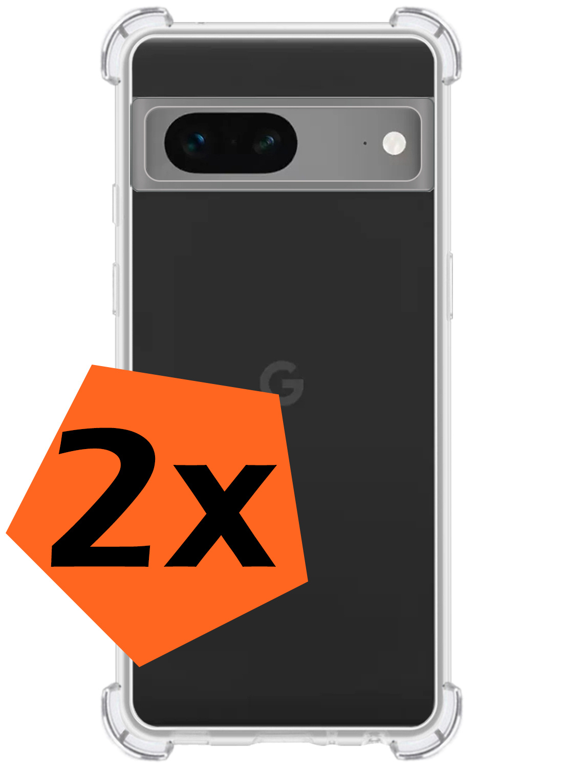 Nomfy Hoesje Geschikt voor Google Pixel 7A Hoesje Shock Proof Cover Case Shockproof - Hoes Geschikt voor Google Pixel 7A Hoes Siliconen Back Case - Transparant - 2 PACK