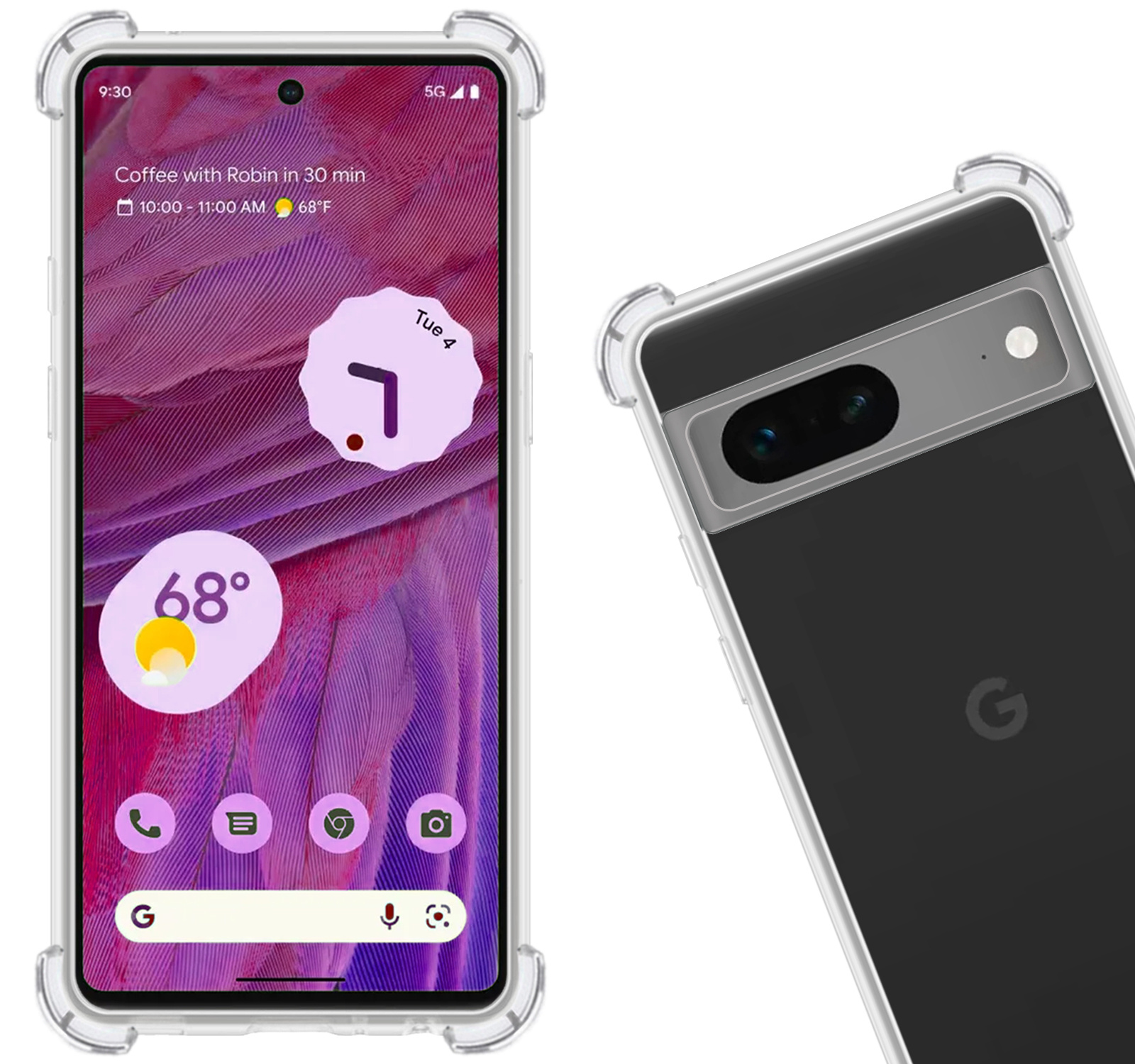 Nomfy Hoesje Geschikt voor Google Pixel 7A Hoesje Shock Proof Cover Case Shockproof - Hoes Geschikt voor Google Pixel 7A Hoes Siliconen Back Case - Transparant - 2 PACK