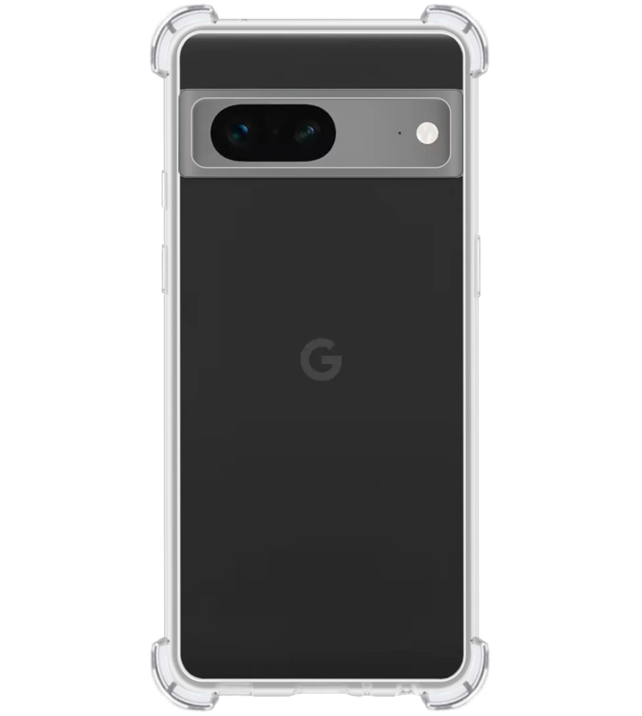 BASEY. Hoes Geschikt voor Google Pixel 7A Hoesje Shock Proof Case Hoes Siliconen Met Screenprotector - Hoesje Geschikt voor Google Pixel 7A Hoes Cover Shockproof - Transparant