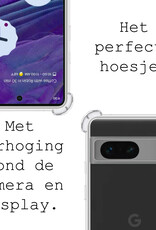 BASEY. Hoes Geschikt voor Google Pixel 7A Hoesje Shock Proof Case Hoes Siliconen Met 2x Screenprotector - Hoesje Geschikt voor Google Pixel 7A Hoes Cover Shockproof - Transparant