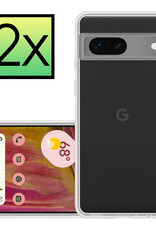 NoXx Hoes Geschikt voor Google Pixel 7A Hoesje Cover Siliconen Back Case Hoes - Transparant - 2x