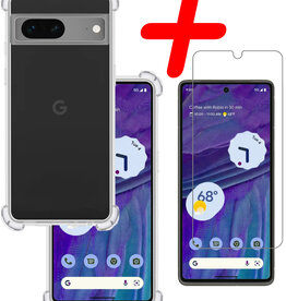 BASEY. BASEY. Google Pixel 7a Hoesje Siliconen Met Screenprotector - Transparant