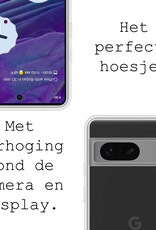 BASEY. Hoes Geschikt voor Google Pixel 7A Hoesje Siliconen Back Cover Case Met 2x Screenprotector - Hoesje Geschikt voor Google Pixel 7A Hoes Cover Hoesje - Transparant