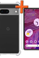 Nomfy Hoesje Geschikt voor Google Pixel 7A Hoesje Siliconen Cover Case Met Screenprotector - Hoes Geschikt voor Google Pixel 7A Hoes Back Case - Transparant