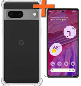 Nomfy Nomfy Google Pixel 7a Hoesje Siliconen Met Screenprotector - Transparant
