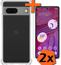 Nomfy Nomfy Google Pixel 7a Hoesje Siliconen Met 2x Screenprotector - Transparant