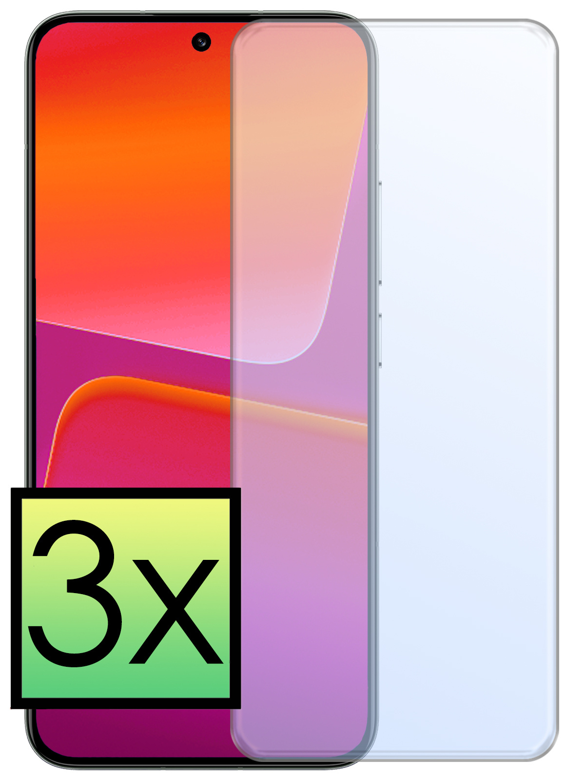 NoXx Screenprotector Geschikt voor Xiaomi 13 Screenprotector Tempered Glass Gehard Glas Beschermglas - 3x