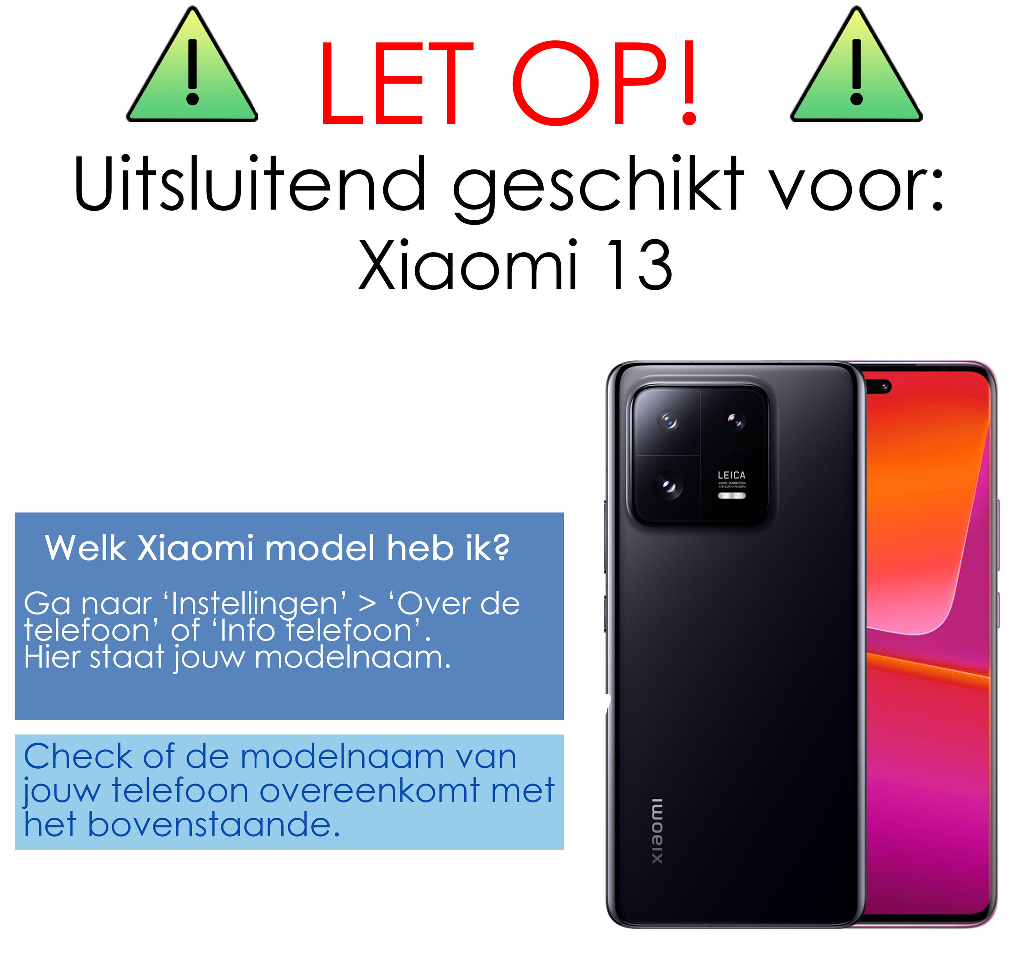 NoXx Screenprotector Geschikt voor Xiaomi 13 Screenprotector Tempered Glass Gehard Glas Beschermglas - 3x