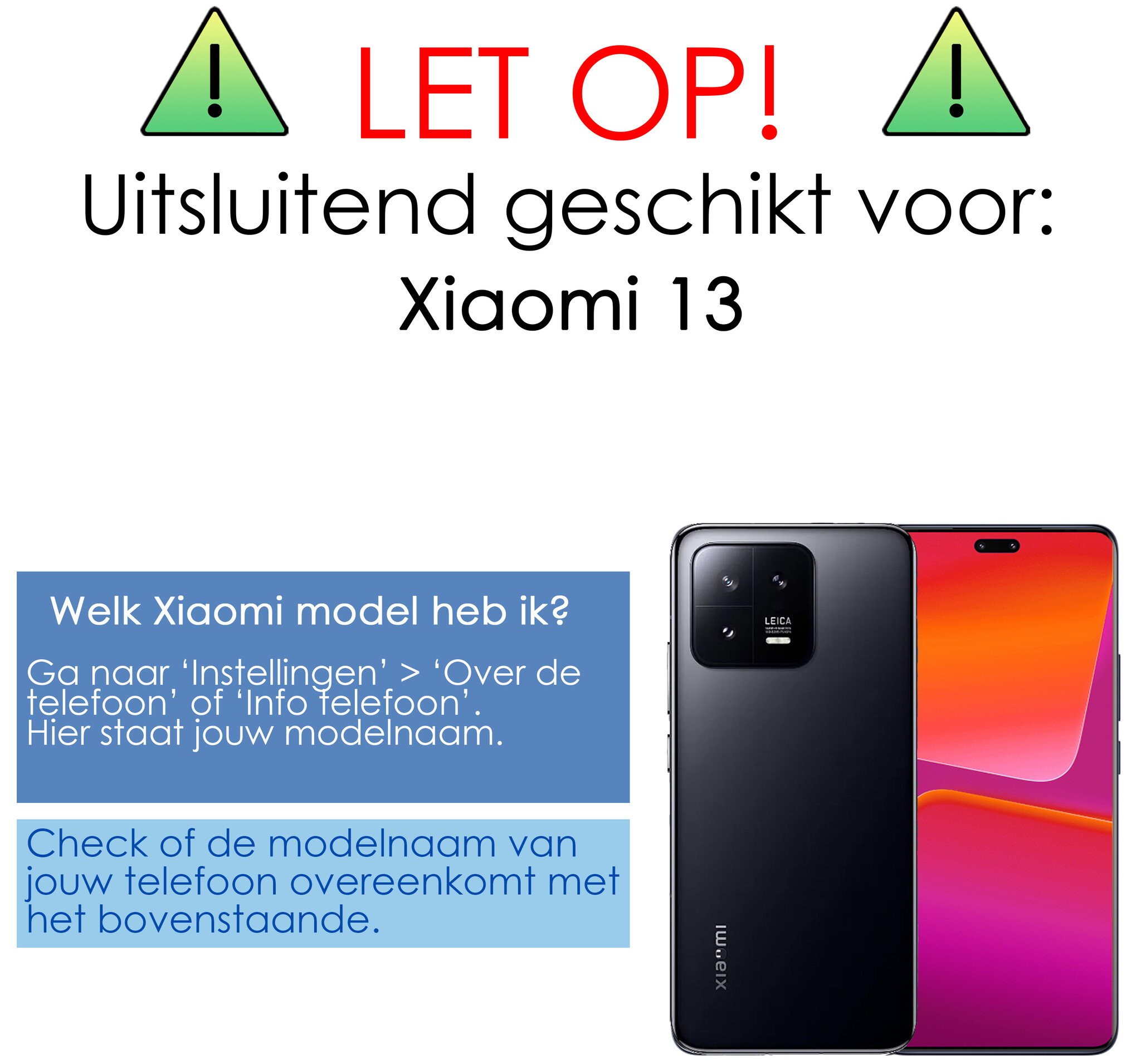 NoXx Hoes Geschikt voor Xiaomi 13 Hoesje Cover Siliconen Back Case Hoes Met Screenprotector - Zwart