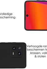 NoXx Hoes Geschikt voor Xiaomi 13 Hoesje Cover Siliconen Back Case Hoes Met 2x Screenprotector - Zwart