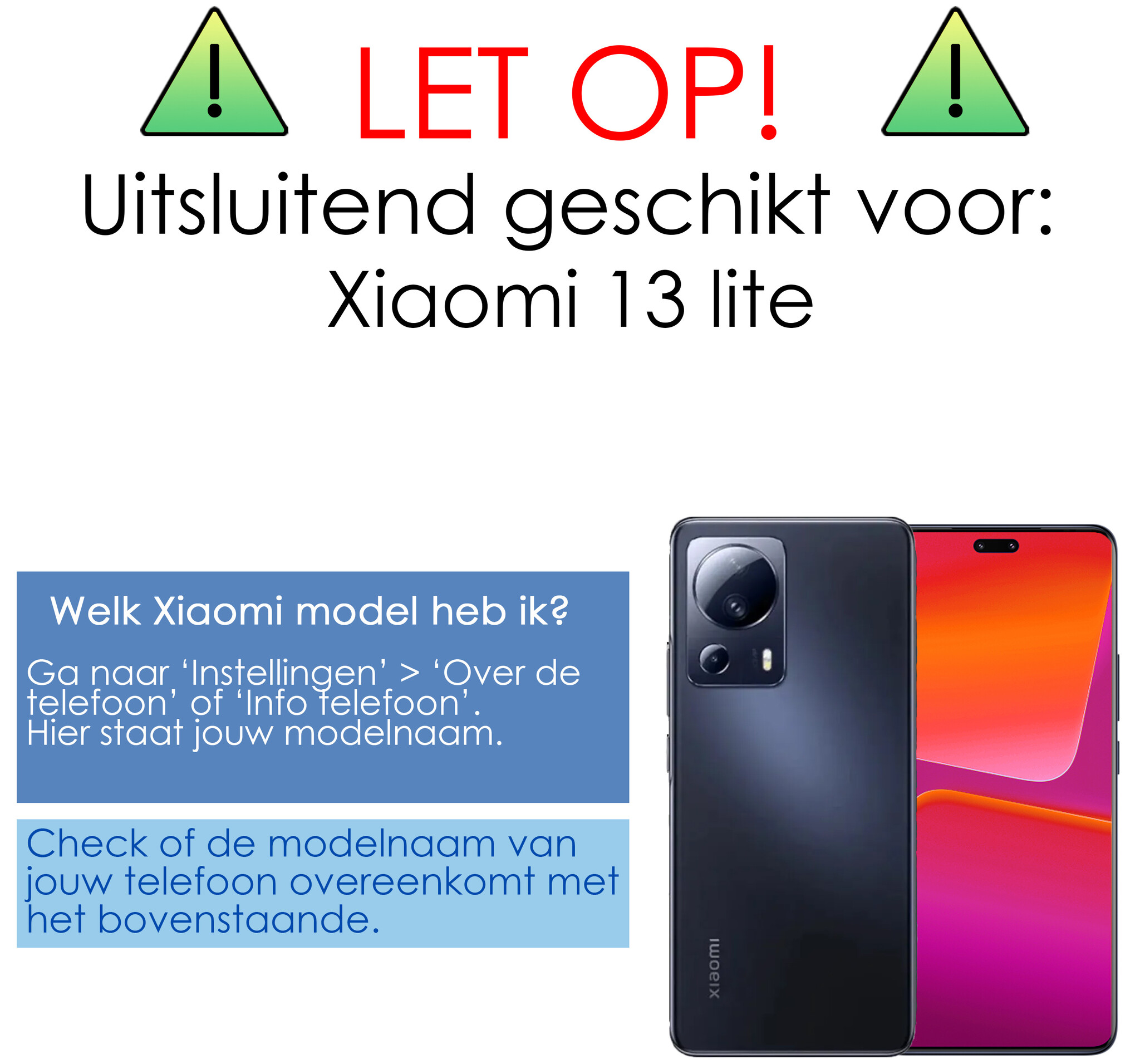 NoXx Screenprotector Geschikt voor Xiaomi 13 Lite Screenprotector Tempered Glass Gehard Glas Beschermglas