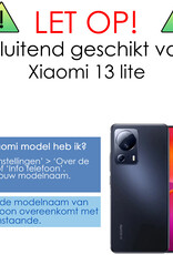 NoXx Hoes Geschikt voor Xiaomi 13 Lite Hoesje Siliconen Cover Shock Proof Back Case Shockproof Hoes Met 2x Screenprotector - Transparant