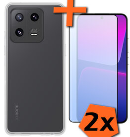 Nomfy Nomfy Xiaomi 13 Pro Hoesje Siliconen Met 2x Screenprotector - Transparant