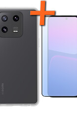 Nomfy Hoesje Geschikt voor Xiaomi 13 Pro Hoesje Siliconen Cover Case Met Screenprotector - Hoes Geschikt voor Xiaomi 13 Pro Hoes Back Case - Transparant