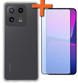 Nomfy Nomfy Xiaomi 13 Pro Hoesje Siliconen Met Screenprotector - Transparant