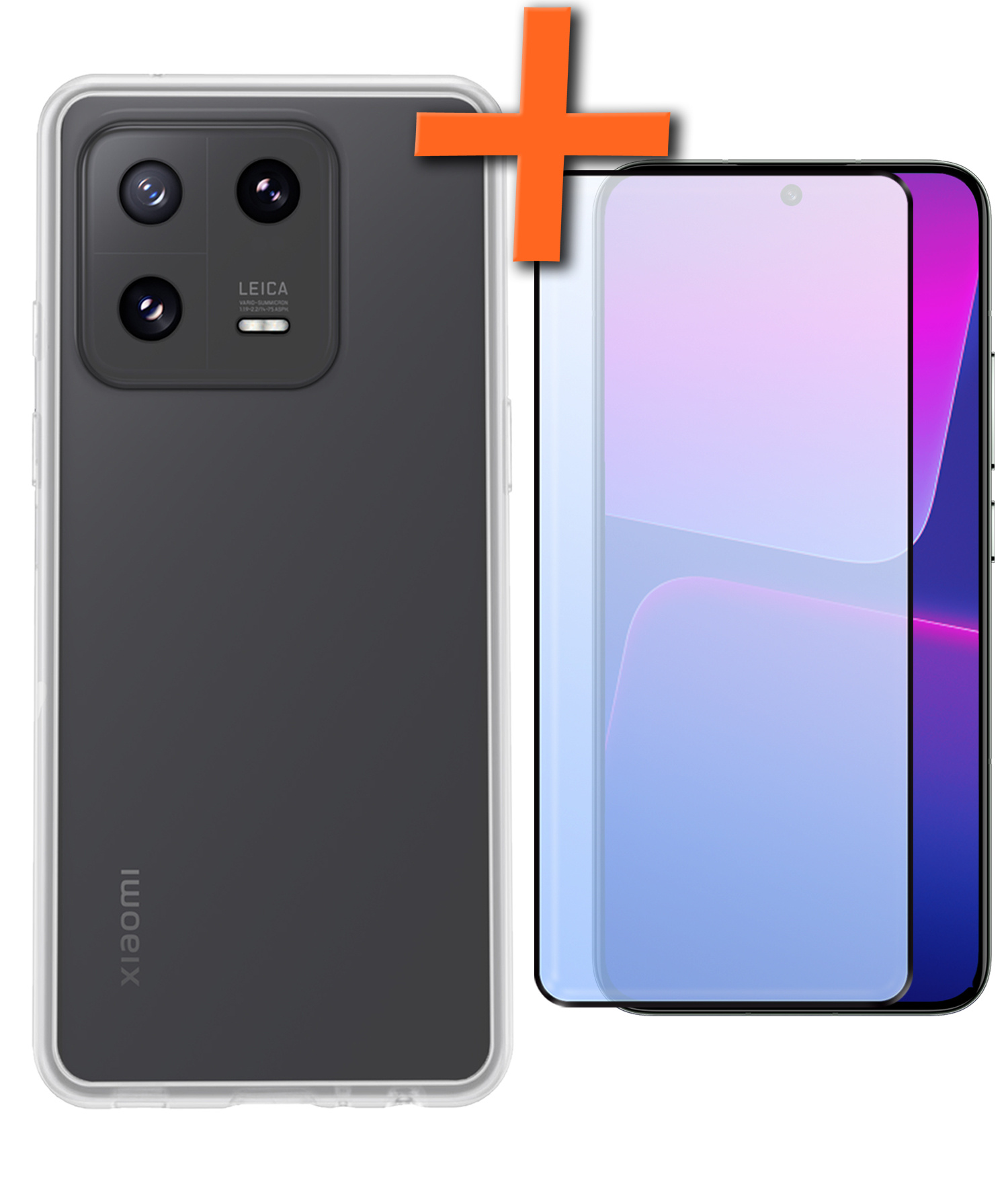 Nomfy Hoesje Geschikt voor Xiaomi 13 Pro Hoesje Siliconen Cover Case Met Screenprotector - Hoes Geschikt voor Xiaomi 13 Pro Hoes Back Case - Transparant