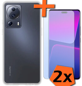 Nomfy Nomfy Xiaomi 13 Lite Hoesje Siliconen Met 2x Screenprotector - Transparant