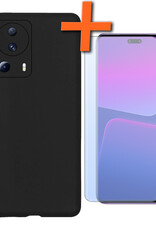 Nomfy Hoesje Geschikt voor Xiaomi 13 Lite Hoesje Siliconen Cover Case Met Screenprotector - Hoes Geschikt voor Xiaomi 13 Lite Hoes Back Case - Zwart