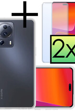 NoXx Hoes Geschikt voor Xiaomi 13 Lite Hoesje Cover Siliconen Back Case Hoes Met 2x Screenprotector - Transparant