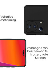NoXx Hoes Geschikt voor Xiaomi 13 Lite Hoesje Cover Siliconen Back Case Hoes Met Screenprotector - Zwart