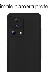 NoXx Hoes Geschikt voor Xiaomi 13 Lite Hoesje Cover Siliconen Back Case Hoes Met Screenprotector - Zwart