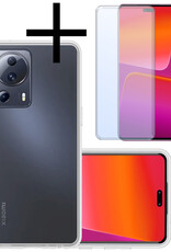 NoXx Hoes Geschikt voor Xiaomi 13 Lite Hoesje Cover Siliconen Back Case Hoes Met Screenprotector - Transparant