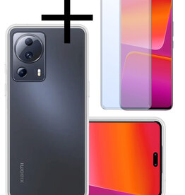 NoXx NoXx Xiaomi 13 Lite Hoesje Siliconen Met Screenprotector - Transparant