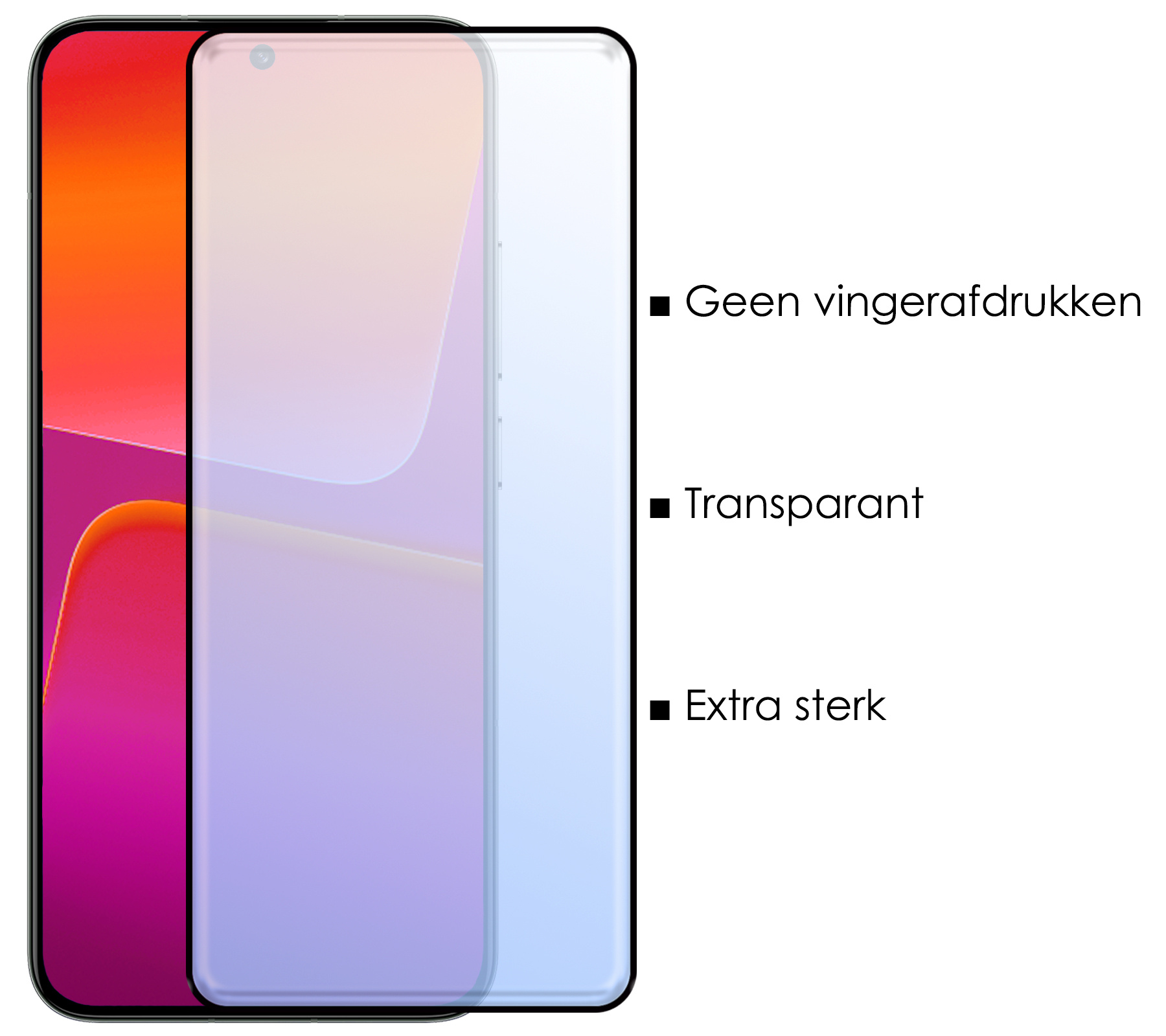 NoXx Screenprotector Geschikt voor Xiaomi 13 Pro Screenprotector Tempered Glass Gehard Glas Full Cover