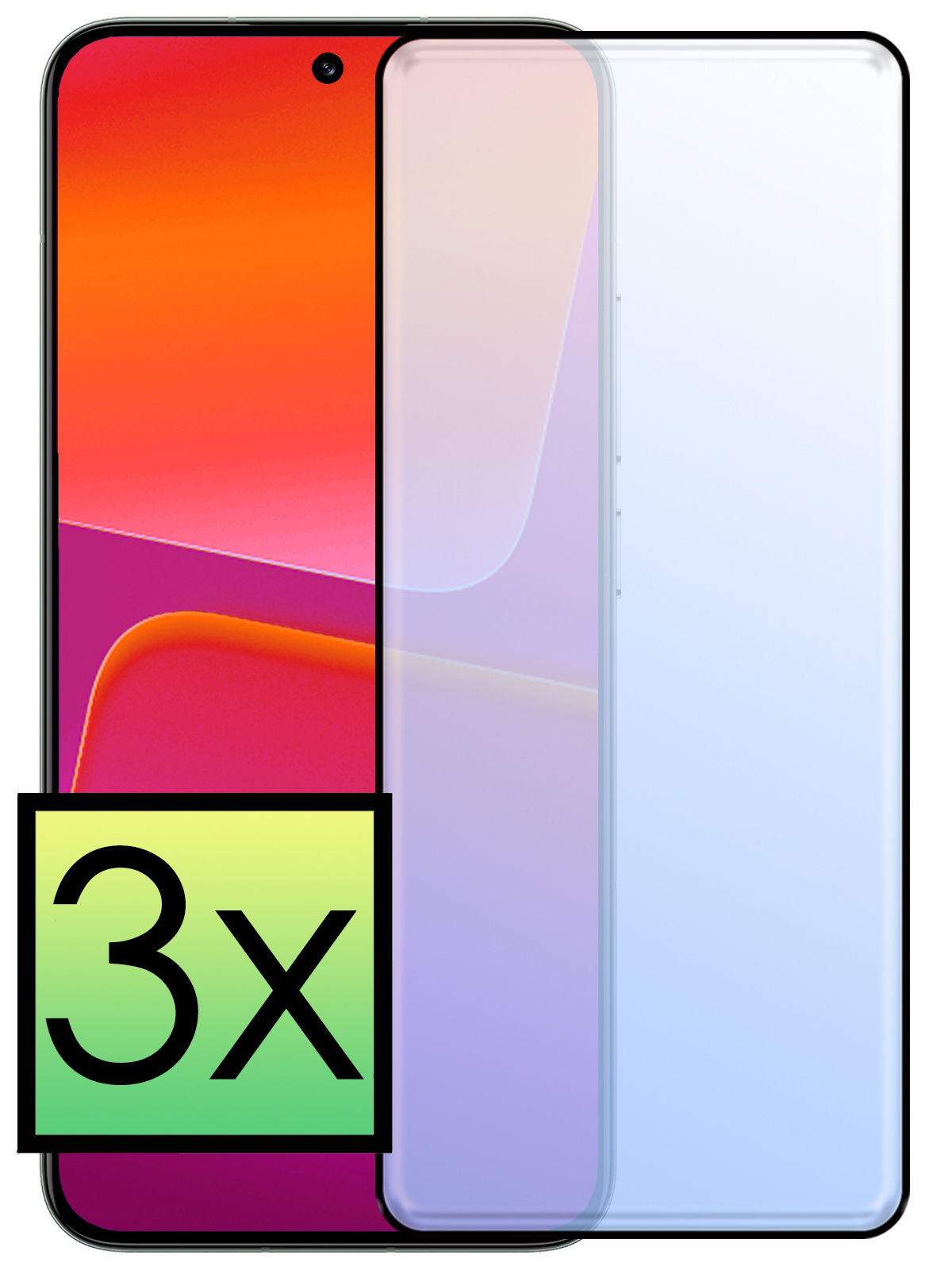 NoXx Screenprotector Geschikt voor Xiaomi 13 Pro Screenprotector Tempered Glass Gehard Glas Full Cover - 3x