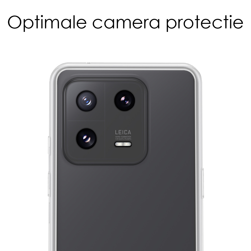 NoXx Hoes Geschikt voor Xiaomi 13 Pro Hoesje Siliconen Cover Shock Proof Back Case Shockproof Hoes Met Screenprotector - Transparant
