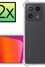 NoXx Hoes Geschikt voor Xiaomi 13 Pro Hoesje Siliconen Cover Shock Proof Back Case Shockproof Hoes - Transparant - 2x