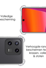 NoXx Hoes Geschikt voor Xiaomi 13 Pro Hoesje Siliconen Cover Shock Proof Back Case Shockproof Hoes Met 2x Screenprotector - Transparant