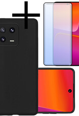 NoXx Hoes Geschikt voor Xiaomi 13 Pro Hoesje Cover Siliconen Back Case Hoes Met Screenprotector - Zwart
