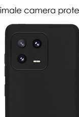 NoXx Hoes Geschikt voor Xiaomi 13 Pro Hoesje Cover Siliconen Back Case Hoes Met Screenprotector - Zwart