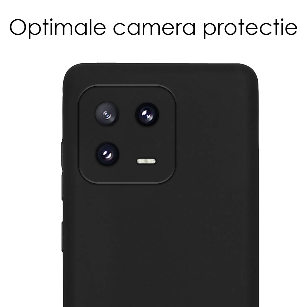 NoXx Hoes Geschikt voor Xiaomi 13 Pro Hoesje Cover Siliconen Back Case Hoes Met Screenprotector - Zwart