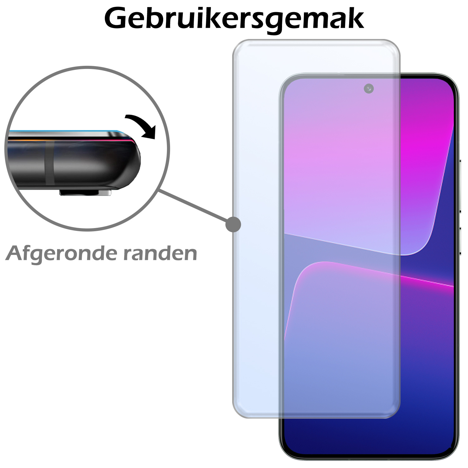 Nomfy Screenprotector Geschikt voor Xiaomi 13 Screenprotector Bescherm Glas Tempered Glass - Screenprotector Geschikt voor Xiaomi 13 Screen Protector - 3 PACK