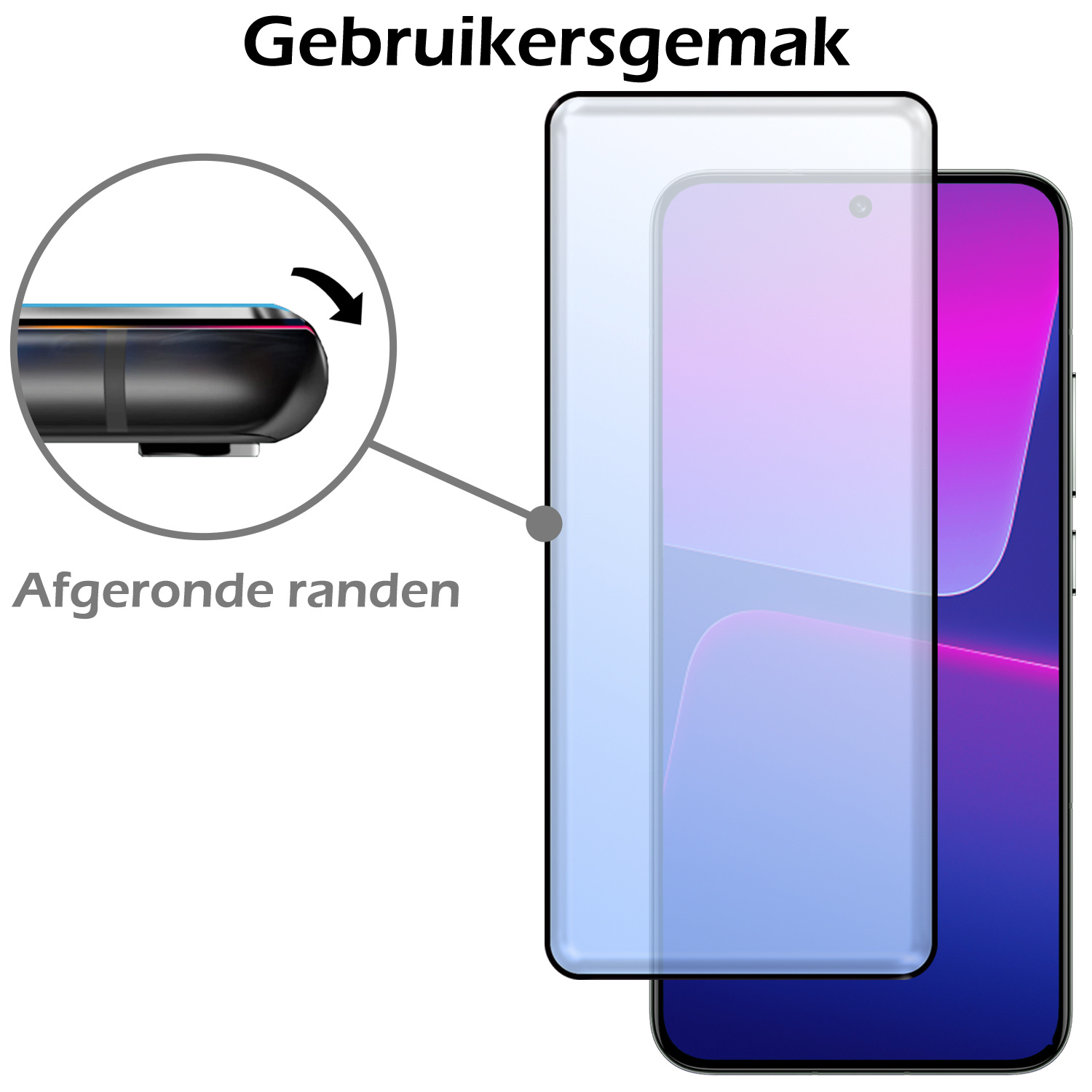 Nomfy Screenprotector Geschikt voor Xiaomi 13 Pro Screenprotector Bescherm Glas - Screenprotector Geschikt voor Xiaomi 13 Pro Screen Protector Tempered Glass Full Screen Full Cover - 2 PACK