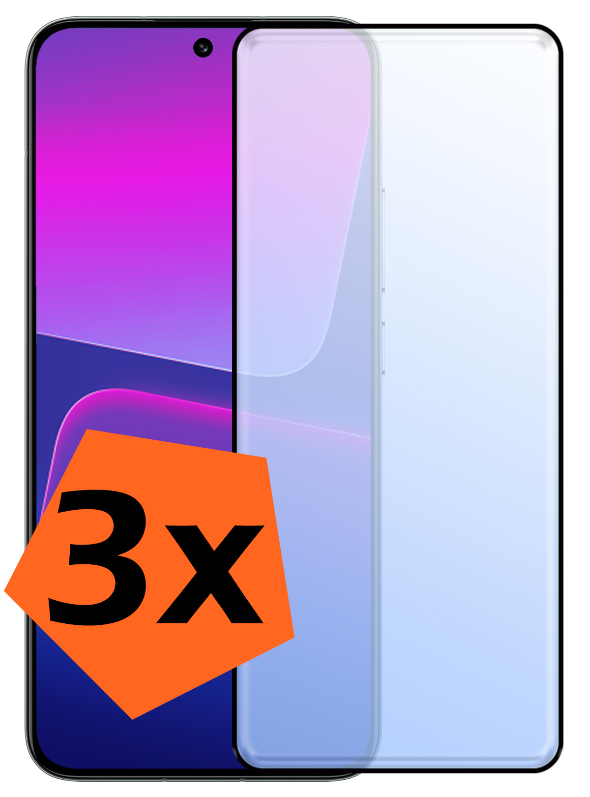 Nomfy Screenprotector Geschikt voor Xiaomi 13 Pro Screenprotector Bescherm Glas - Screenprotector Geschikt voor Xiaomi 13 Pro Screen Protector Tempered Glass Full Screen Full Cover - 3 PACK