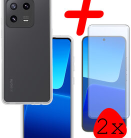 BASEY. BASEY. Xiaomi 13 Hoesje Siliconen Met 2x Screenprotector - Transparant
