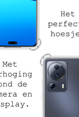 BASEY. Hoes Geschikt voor Xiaomi 13 Lite Hoesje Shock Proof Case Hoes Siliconen - Hoesje Geschikt voor Xiaomi 13 Lite Hoes Cover Shockproof - Transparant - 2 Stuks