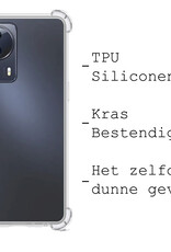 BASEY. Hoes Geschikt voor Xiaomi 13 Lite Hoesje Shock Proof Case Hoes Siliconen Met Screenprotector - Hoesje Geschikt voor Xiaomi 13 Lite Hoes Cover Shockproof - Transparant