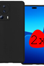 BASEY. Hoes Geschikt voor Xiaomi 13 Lite Hoesje Siliconen Back Cover Case - Hoesje Geschikt voor Xiaomi 13 Lite Hoes Cover Hoesje - Zwart - 2 Stuks