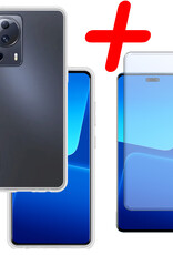 BASEY. Hoes Geschikt voor Xiaomi 13 Lite Hoesje Siliconen Back Cover Case Met Screenprotector - Hoesje Geschikt voor Xiaomi 13 Lite Hoes Cover Hoesje - Transparant