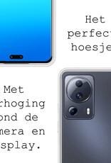 BASEY. Hoes Geschikt voor Xiaomi 13 Lite Hoesje Siliconen Back Cover Case Met Screenprotector - Hoesje Geschikt voor Xiaomi 13 Lite Hoes Cover Hoesje - Transparant