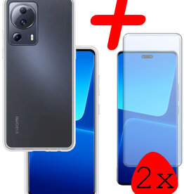 BASEY. BASEY. Xiaomi 13 Lite Hoesje Siliconen Met 2x Screenprotector - Transparant